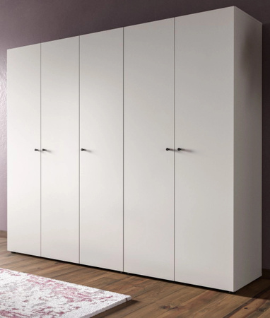 5-türiger Kleiderschrank Carter in Weiß matt, B/H: 200 x 176 cm
