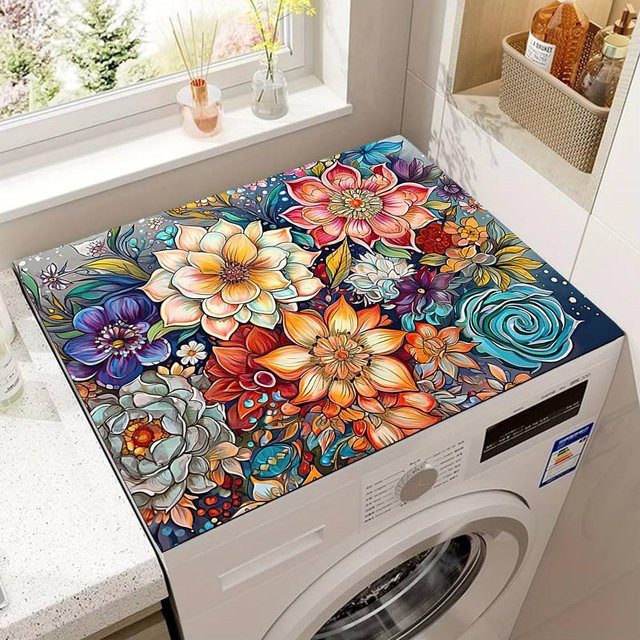 VIKAMA Wasch- und Trocknerabdeckung für die Oberseite, rutschfeste und staubdichte Schutzmatte in Multicolour, Breite: 60,0 cm - Bild 1