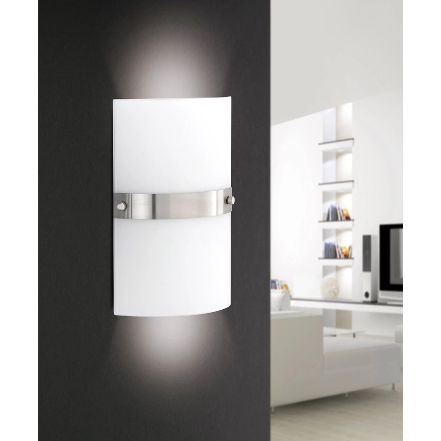 Paul Neuhaus Wandleuchte Square 2-flammig aus Stahl und Opalglas in Weiß und Silber mit E14 Fassung - Bild 2