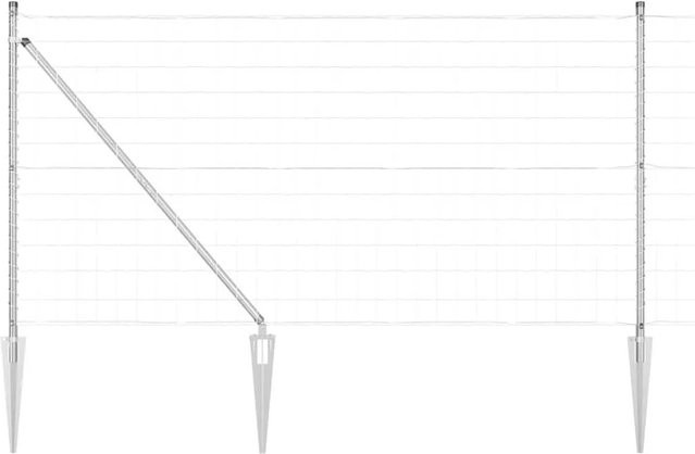 vidaXL Zaun mit Pfosten aus Stahl in Silber, Höhe: 140 cm, Länge: 10 m - Bild 1