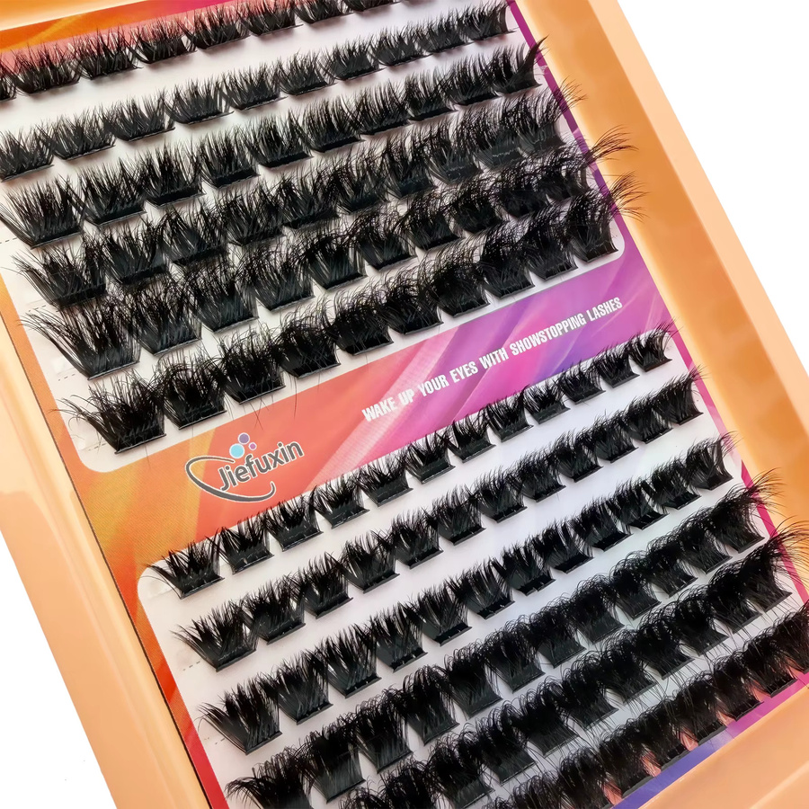 JIEFUXIN DIY 5D Fluffy Lash Clusters, Wispy Einzelwimpern, 8-18mm - Bild 5