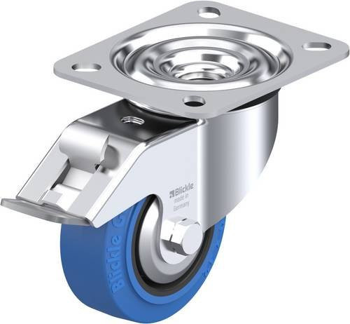 Blickle Lenkrolle 710046 LE-POEV 80R-FI-SB-FA mit Feststeller, Rad-Durchmesser: 80 mm, Tragfähigkeit: 140 kg, Farbe: Blau/Schwarz - Bild 1