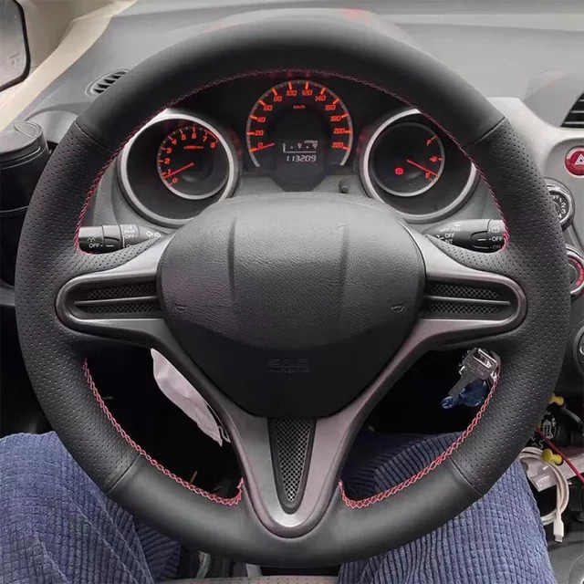 Lenkradabdeckung aus Geflecht für Honda Civic 2014-2018 in Schwarz - Bild 1