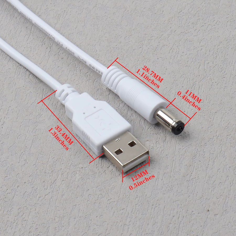 LANO USB auf DC5521 5V Ladekabel, 1m, Schwarz - Bild 2
