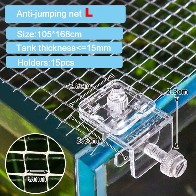 JFENGLI Aquarium Abdeckung Anti-Sprung Netz in Transparent für Meerwasser und Süßwasser Fischzubehör B/T/H: 105,0 x 168,0 cm - Bild 1