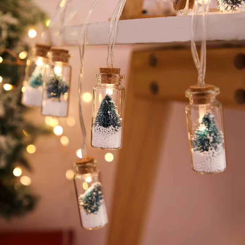 LED Weihnachts Wunschflaschen Lichterkette mit 10 LEDs in Transparent und Warmweiß, 1,5 m Länge - Bild 5