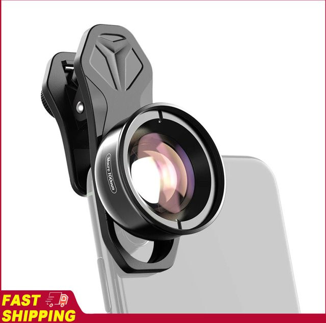 APEXEL APL-HB100mm Universelles Smartphone-Makroobjektiv 4-in-1 Handy-Kameraobjektiv in Schwarz für iPhone 16/15/14/13/12/11 - Bild 1