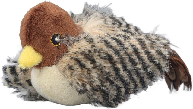 TOMTOP JMS Katzenspielzeug, interaktives elektrisches Katzenspielzeug, weiches Plüsch, quietschendes Katzenspielzeug, gray - Bild 1