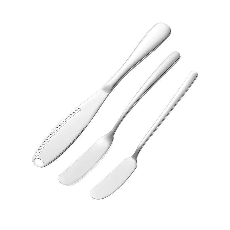 Jiahomily Buttermesser aus Edelstahl in Silber, poliertes Lochverteidemesser für Marmelade, Käse und Brot - Bild 4