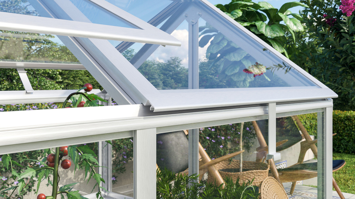 Vitavia Hochfrühbeet Gamma mit Unterbau aus Aluminium und Sicherheitsglas, Farbe Silber, B: 89 cm, T: 127 cm, H: 135 cm - Bild 3