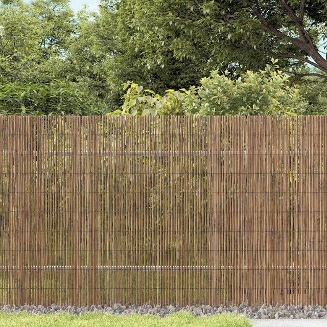 Yiwydaa Gartenzaun Natur aus Holz in Braun, semi-transparent und matt - Bild 1