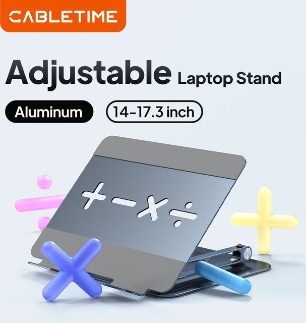 CABLETIME Aluminium-Laptop-Ständer und Tablet-iPad-Halterung für MacBook Air Pro, Dell Gaming Laptop und iPhone - Bild 1