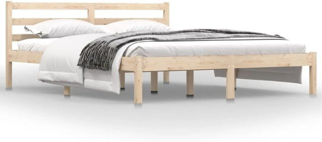 vidaXL Massivholzbett aus Kiefer in Braun, B/T/H: 150 x 200 x 69,5 cm - Bild 1