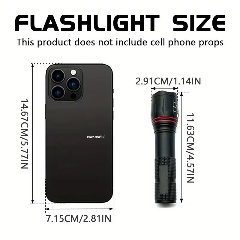 NEWBIRTH T6 LED UV Taschenlampe 395nm mit Zoomfunktion in Schwarz für EDC und Detektion von Flecken oder Skorpionen - Bild 6