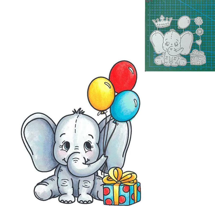 Metall Stanzformen für Bastelarbeiten mit Schmetterling, Elefant und Katze in Silber - Bild 2
