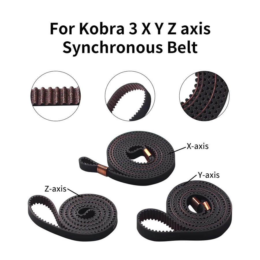 toaiot Kobra 3 XY Z-Achsen-Synchronriemen in Schwarz für FDM 3D-Drucker - Bild 2