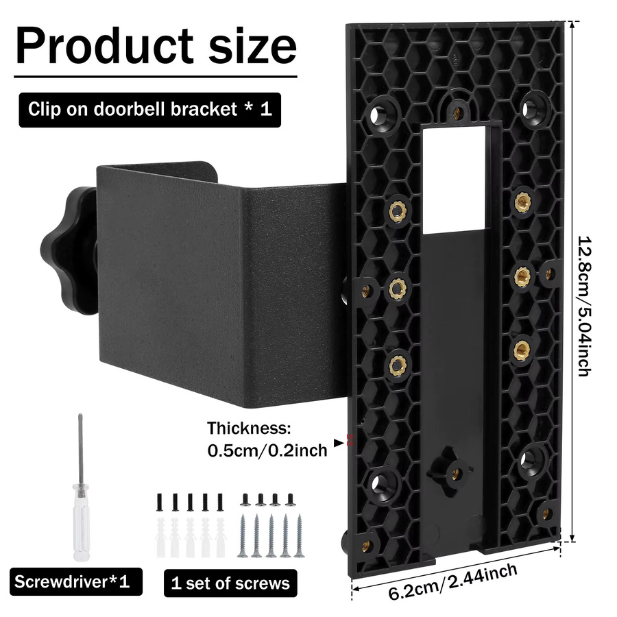 Ring Selbstklebende Kamerahalterung für Video-Türklingeln in Schwarz, kompatibel mit Ring Battery Video Doorbell, Doorbell Plus und Pro, ideal für Mieter und Wohnungen - Bild 2