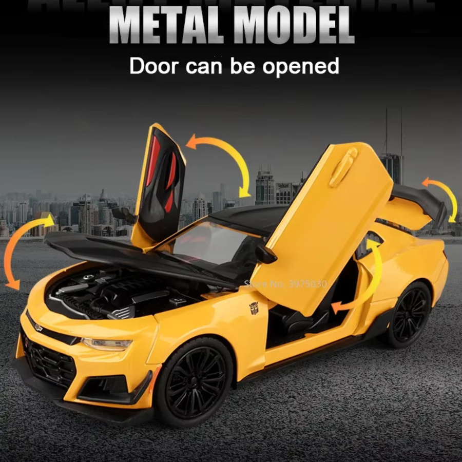 caipo Camaro-Autos, Miniaturmodelle, Maßstab 1:24, weiß, mit Licht, zurückziehbar - Bild 3