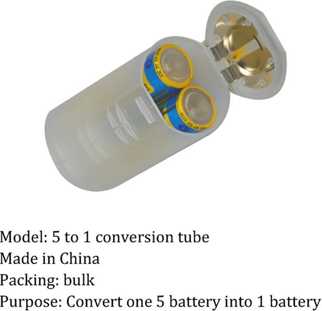 AAA zu AA, C und D Batterie Adapter Set in Transparent mit Schalter - Bild 1