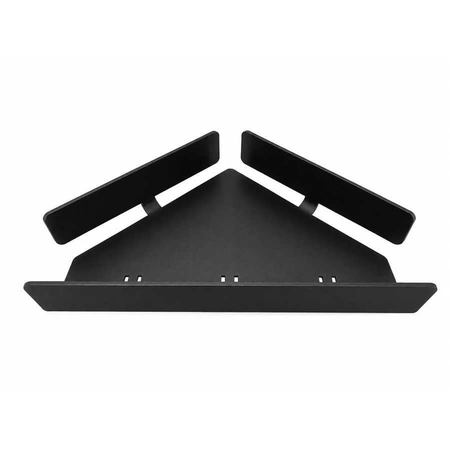 Radius Design Duscheckregal aus Metall in Schwarz, rostfrei und selbstklebend, Breite: 53,0 cm, Höhe: 187,0 cm - Bild 2