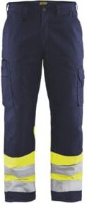 Blakläder Warnschutz-Bundhose in Gelb und Marineblau, Konfektionsgröße DE: 58, nach EN ISO 20471 - Bild 1
