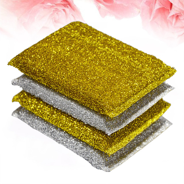 24er Set Glitter Reinigungsschwämme für Küche und Haushalt in Gold und Silber - Bild 1