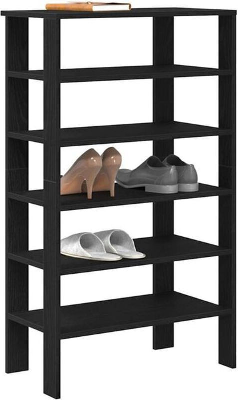 Schuhregal Vidaxl in Schwarz aus Holzwerkstoff, Modern, B/T/H: 61 x 32 x 105 cm - Bild 1