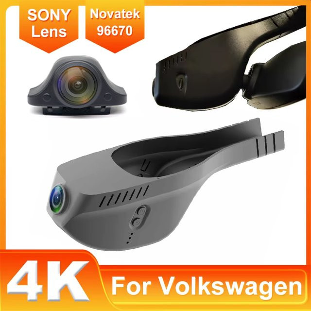 CARBAOHUI Dashcam Auto-DVR für Volkswagen Polo Tiguan Golf 7 8 Jetta VS5 Sharan Taos Transporter T6 CC SEAT ATECA 2017-2023 Plug-and-Play Schwarz - Bild 1