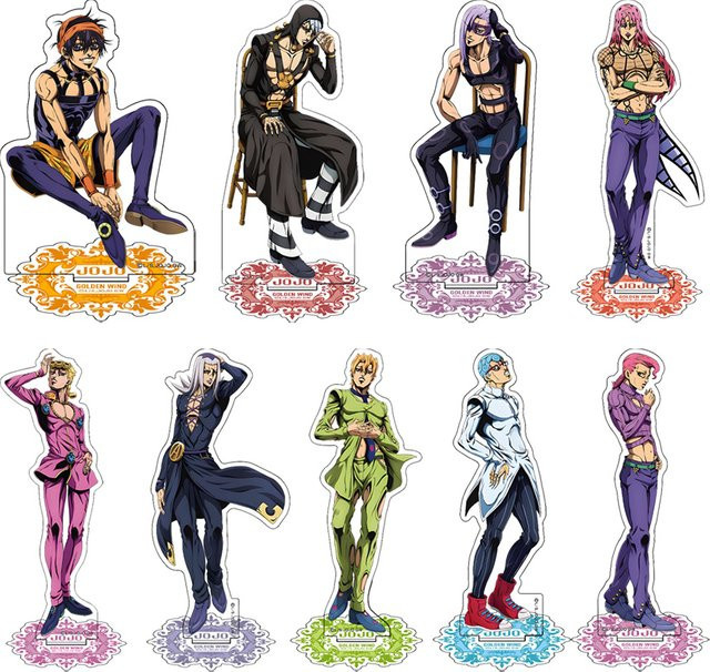 Anime Acryl Aufsteller mit Giorno Leone, Abbacchio, Narancia Ghirga, Pannacotta Fugo, Risotto Nero und Melone Ghiaccio in Multicolor von Anime Peripheral Store - Bild 1