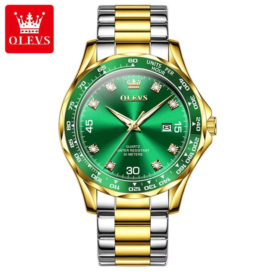 OLEVS Armbanduhr Quarz, Diamant, Zirkonia, Kautschuk, Herren - Bild 7