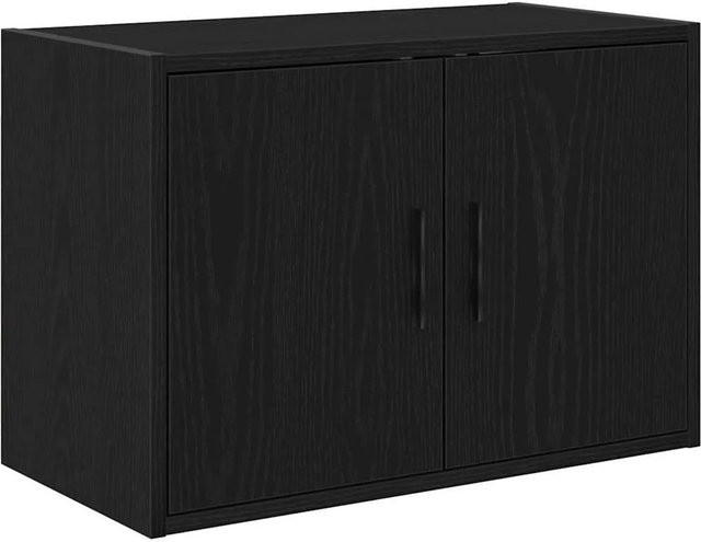vidaXL Garagen-Wandschrank Schwarz aus Holzwerkstoff mit Schwenktüren - Bild 1