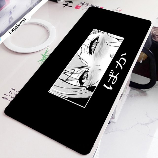 Achotop Gaming-Mauspad Anime Mädchen Design in Schwarz-Weiß, Breite: 50 cm - Bild 1