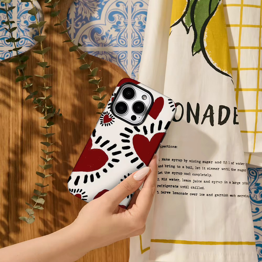 Potdemiel Handyhülle Illustration Liebe für iPhone und iOS Modelle in Multicolour mit doppelschichtiger Rückseite - Bild 5