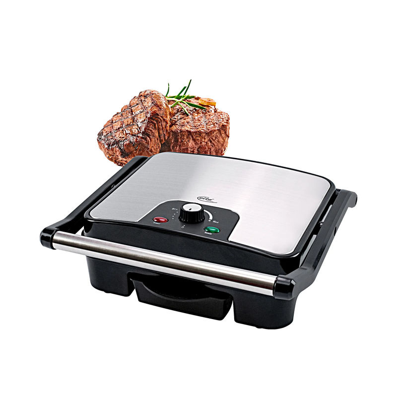 Elta Kontaktgrill KG-201 aus Edelstahl und Kunststoff in Silber und Schwarz, B/H/T: 33 x 11 x 36 cm - Bild 2