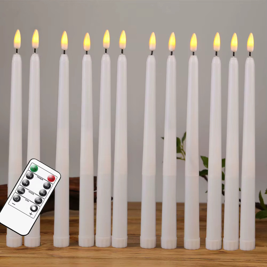 Zabicat LED-Spitzkerzen Set mit Fernbedienung und Timer in Schwarz und Weiß für Weihnachten und Halloween - Bild 1