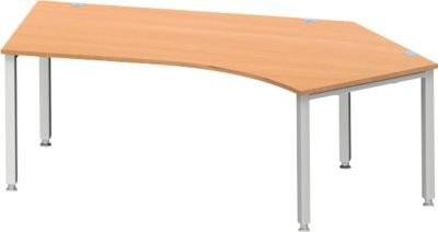 Schäfer Shop Genius Winkelschreibtisch MODENA FLEX 135 Grad, Ansatz rechts, 4-Fuß-Quadratrohr, Breite: 216,5 cm, Farbe: Buche/Weiß - Bild 1