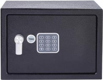 Yale Value Safe Tresor mit Zahlenschloss und Schlüsselschloss, Schwarz, 16,3 l