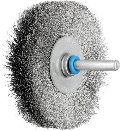 PFERD Rundbürste RBU 7015/6 INOX ungezopft aus Edelstahl mit Schaft-Durchmesser 6 mm und Draht-Durchmesser 0,15 mm in Silber und Blau - Bild 1