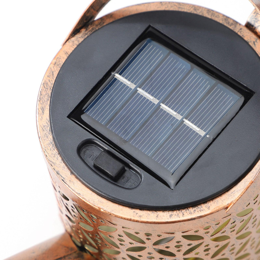 Solar Gießkanne Lampe im Retro-Design aus Metall mit warmweißem LED-Licht für Garten und Terrasse - Bild 3
