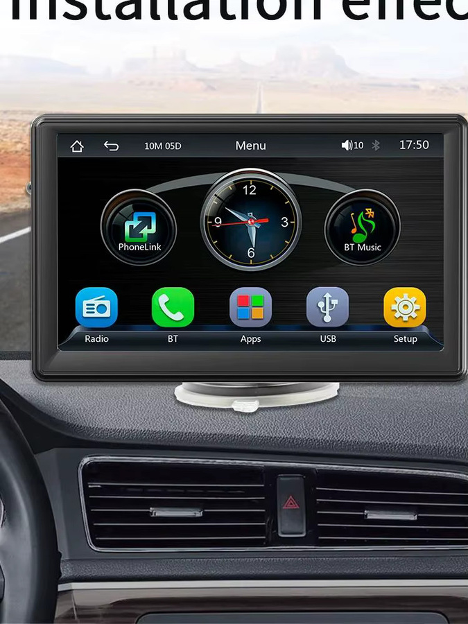 BQCC 7 Zoll HD Universal Auto MP5 Player mit Wireless CarPlay, Android Auto, Mirrorlink und Bluetooth in Schwarz - Bild 5