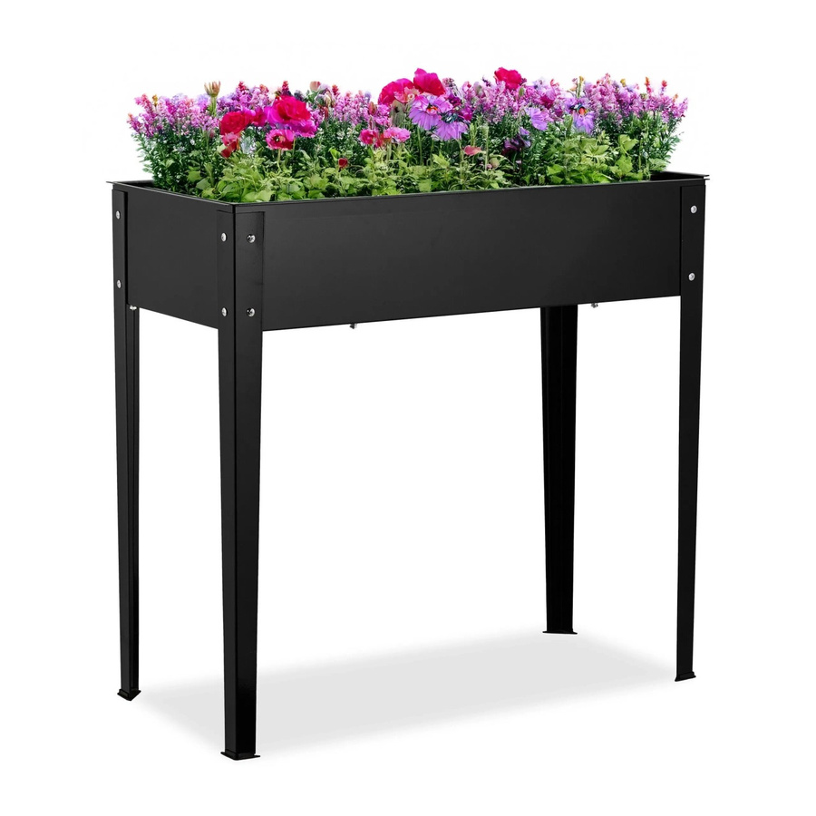 Relaxdays Hochbeet aus Stahl in Schwarz, pulverbeschichtet, B/T/H: 85 x 80 x 40 cm - Bild 2