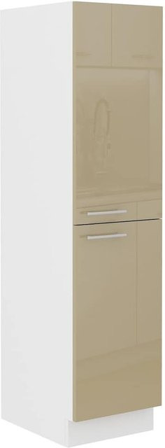 Midi Hochschrank 30 Lara Küchenschrank in Cappuccino Hochglanz mit beige Akzenten - Bild 1