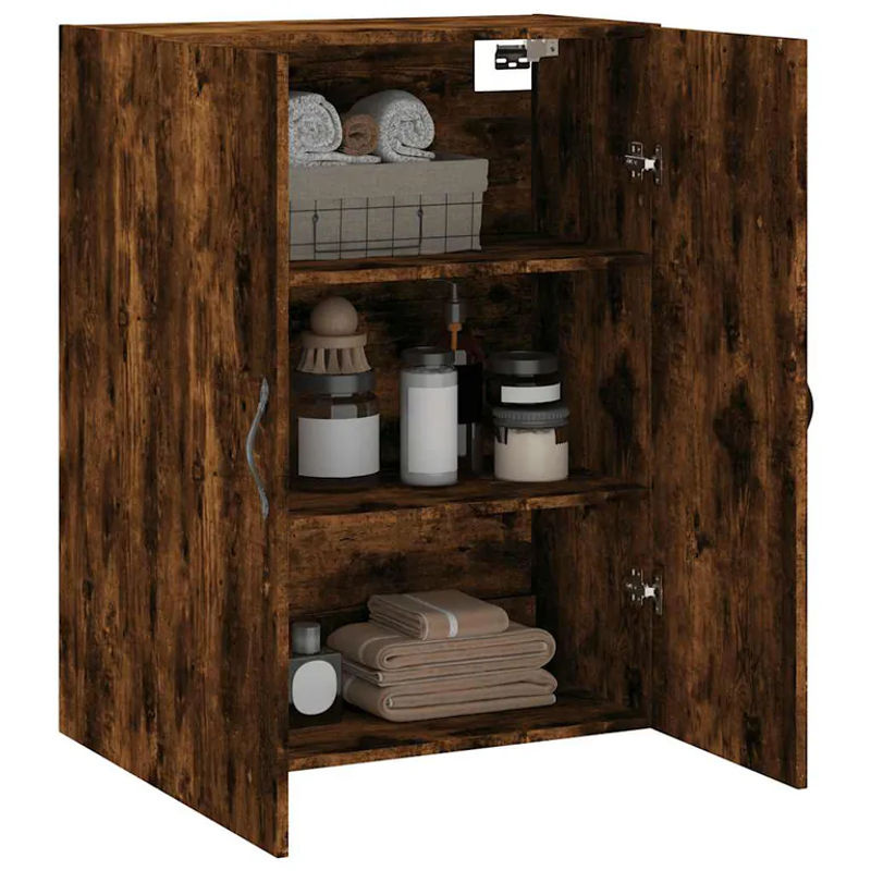 Vidaxl Hängeschrank in Geräuchertem Eichen-Design mit Drehtüren, Braun, B/T/H: 69,5 x 34 x 90 cm - Bild 2