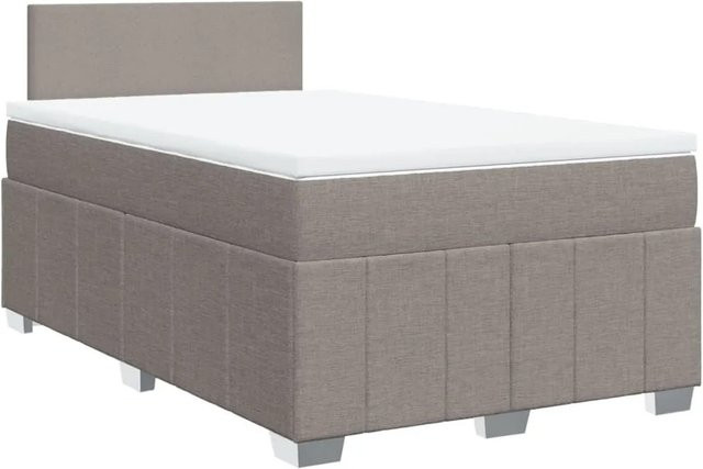 vidaXL Boxspringbett mit Matratze Hybrid-Design in Taupe und Weiß, B/T: 120 x 190 cm - Bild 1