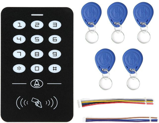 CosyHome RFID-Kartenleser mit Tastatur zur kontaktlosen Türzugangskontrolle in Blau - Bild 1