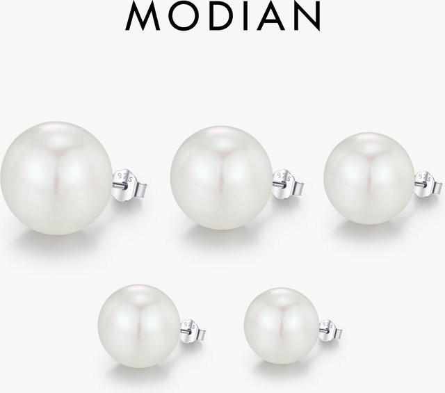 MODIAN Ohrstecker, 925 Sterling Silber, Kristallperlen, Damen - Bild 1