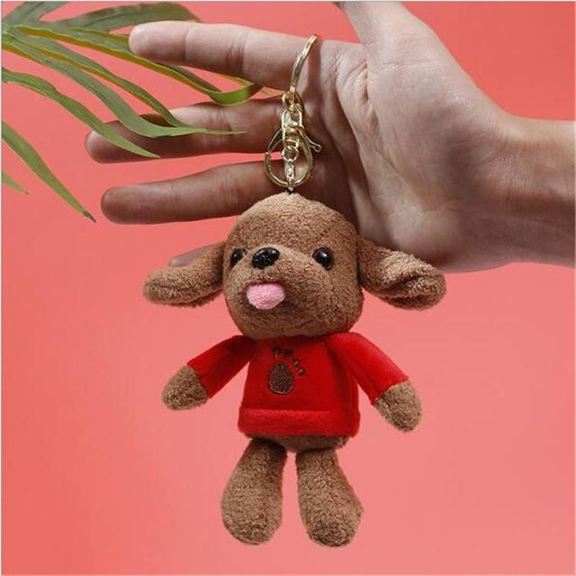 BC Pet Supplies Hund Plüsch Spielzeug, Mini Keychain, braun, ab 14 Jahren - Bild 1