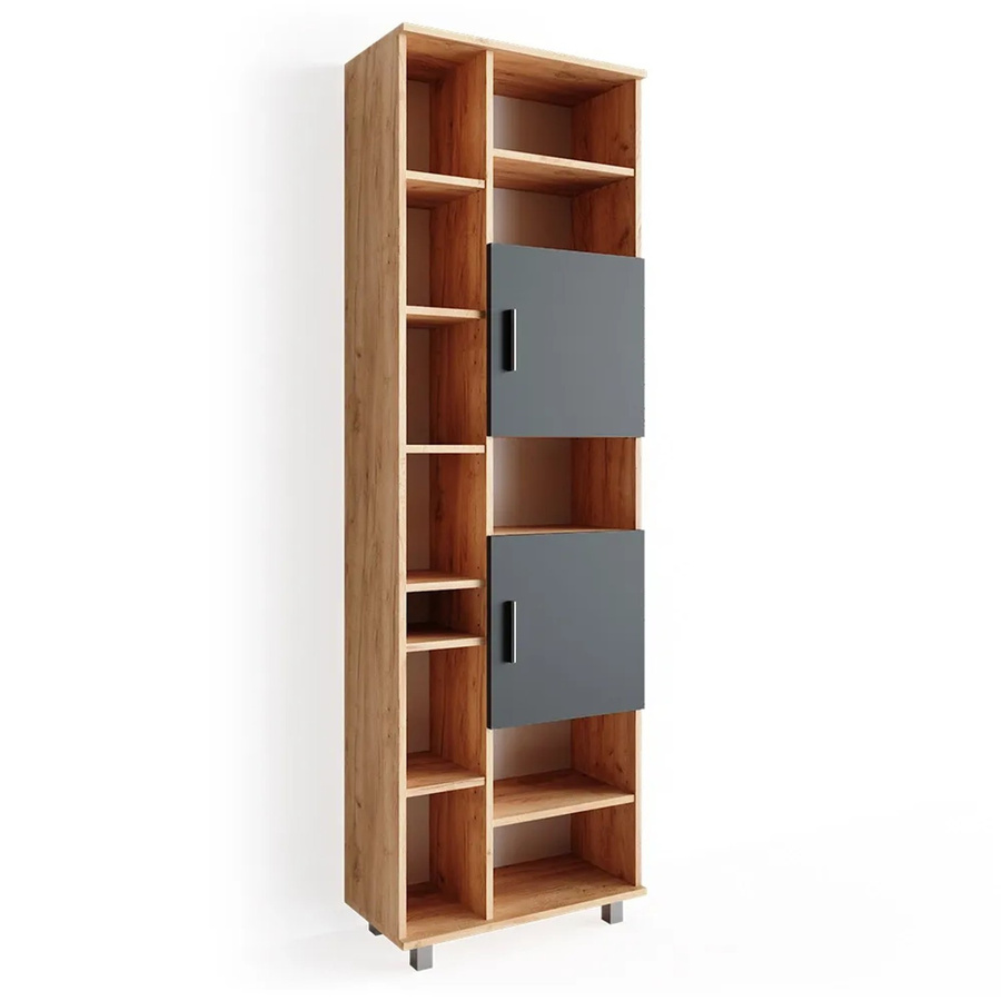 Vicco Badschrank Ilias Hochschrank für das Badezimmer in Eiche und Anthrazit, B/T/H: 60 x 30 x 190 cm - Bild 3