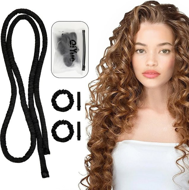 Heatless Curling Rod Set, Locken Styling Kit mit Seidenbandrollen und Haarspange - Bild 1
