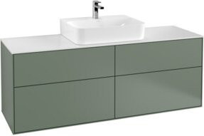 Villeroy & Boch Waschtischunterschrank Finion in Weiß und Grün, Wandmontage, B: 160 cm, T: 60,3 cm - Bild 1